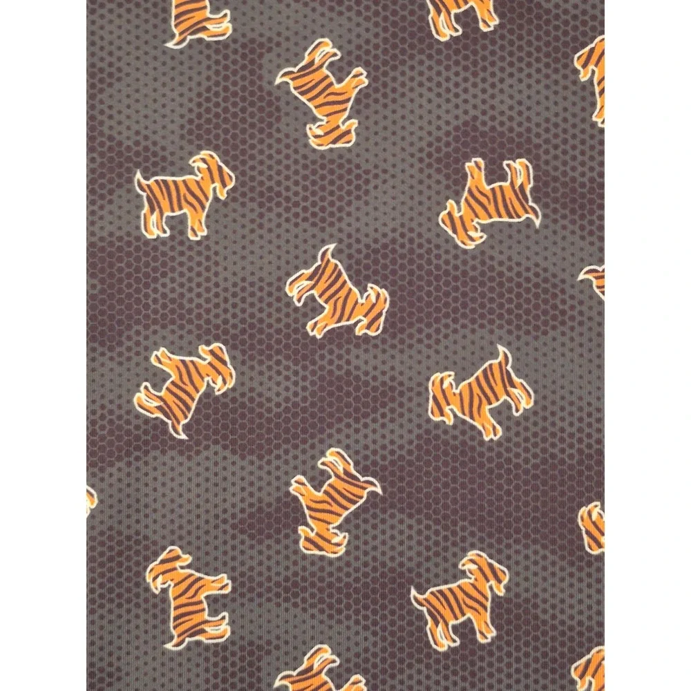 Waggle Golf Men Tiger Goat Polo Shirt Grey Orange Short Sleeve Stretch Large - Picture 5 of 8
